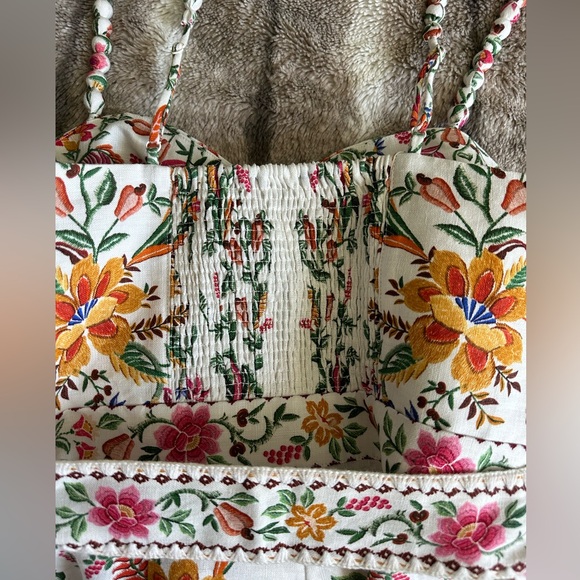 NWT FARM Rio Off-White Delicate Forest Euroflax™ Premium Linen Romper Size Small - Picture 7 of 7